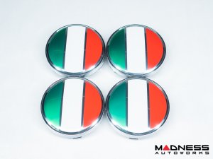 Wheel Center Caps - set of 4 - Italian Flag - 60mm 